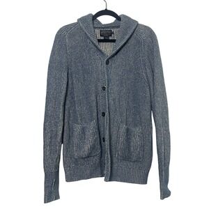 Pendleton Shawl Collar Cardigan Sweater Mens Medium Blue Textured Knit Button Up